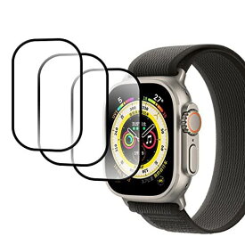 【3枚】YUGYUG Apple Watch 保護フィルム 42mm Apple Watch フィルム PET複合材 [日本製素材複合炭素繊維] Apple Watch Series 3/2/1 アップルウォッチ ... Black