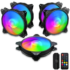 Novonest PC�P�[�X�t�@�� 120mm �É� ARGB �t�@�� �����\ LED�t�@�� 6PIN�R�l�N�^ �����R������ �t�@���n�u�t�� ��p�t�@�� 5V 3PIN �}�U�[�{�[�h���� ASUS Aura ���g-5�{�Z�b�g