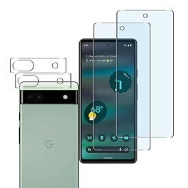 【2+2枚セット-ブルーライトカット】Google Pixel 6A フィルム Pixel6a 5G ガラスフィルム ブルーライト(2枚) + レンズ保護フィルム (2枚) ピクセル6A 液晶保護フィルム さらさら ...