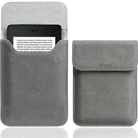 Miimall Kindle Paperwhite ケース 第11世代 2021 Kindle Paperwhite 11 収納バッグ 合皮 内蔵磁石 全面保護 傷防止 衝撃吸収 シンプル 装着簡単 Kindle グレー
