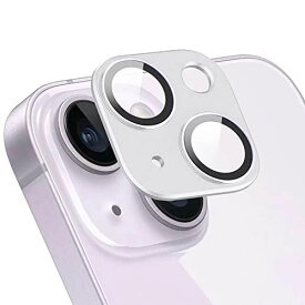 iPhone 14/iPhone 14 Plus用カメラフィルム レンズ保護カバー アルミニウム合金製 強化ガラス 露出オーバー防止 防水防塵 全面保護 アイフォン14/iPhone 14 Plus 用 シルバー