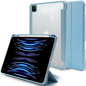 MS factory iPad Pro 11インチ 第4/3/2世代 用 ケース 2022 2021 2020 背面透明 ペンシル収納 カバー Pro 11 第4世代 第3世代 第2世代 耐衝撃 軽量 スタンド ... iPad Pro 11インチ ( 第4世代 / 第3世代 / 第2世代 ) 一体型/コーンフラワー