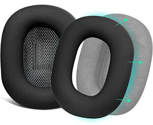 SOULWIT �C���[�p�b�h�J�o�[ �w�b�h�p�b�h�P�[�X AirPods Max �w�b�h�z�� �p �ی�P�[�X �_�炩���V���R�� �򉻖h�~ �h�o �h�� ��� �􂦂� (�u���b�N-1�y�A)