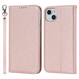 Pelanty iPhone 14 6.1'' ケース iPhone14 2022 ケース手帳型 iPhone14 財布型カバー case PUレザー 薄型 スマホケース ストラップ付き ベルトなし カード収納 ... ピンク