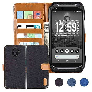 �y Anrek �zau TORQUE G04 KYV46 �Ή� KYOCERA �f�j���ޗ� �蒠�P�[�X (�u���b�N) ���Z�� kyv46 �g���Ng04 �P�[�X �J�o�[ �蒠�^ �J�[�h���[ �T�C�h�}�O�l�b�g