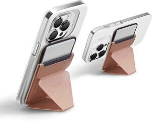 MOFT マグネットスマホスタンド MagSafe対応 iPhone 14シリーズ/13シリーズ/iPhone 12シリーズ用 カードケース機能 フロートタイプ角度調節 薄型軽量 折り畳み式 複合材質 内蔵磁石 クラシックヌード