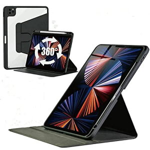 360x] iPad Pro 12.9 2022 6P[X  ϏՌ CX[dΉ iPad 12.9 2022/2021/2020 蒠^ P[X NA Apple Pencil 2 [  IPad Pro 12.9 (2022/2021/2020) ubN