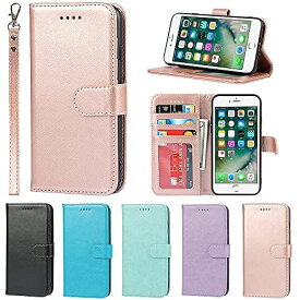 Eastwave アイフォン iPhone SE 2022 第3世代 / iPhoneSE 第2世代 ケース iPhone 7 8 手帳型 財布型 カバー ケース ストラップ付き PUレザー カード収納 横置きスタンド iPhone SE2022/SE 2020/7/8 029-ピンク