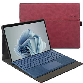 xisiciao 保護ケース For Microsoft Surface Pro 9 TPU ソフトシェル付き キーボードカバーサーフェスプロ9と互換性あり 薄くて軽い放熱設計 (Burgundy)
