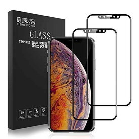 【2枚セット】iPhoneX iPhoneXS ガラスフィルム 全面 日本製旭硝子素材採用 業界最強硬度 3Dラウンドエッジ 炭素繊維 iPhoneX フィルム 強化ガラス iPhone10 極薄 全面保護【次世代 3D曲面 気泡なし 硬度 9H ...