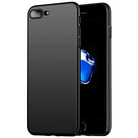 YUYIB iPhone8 Plus ケース iPhone7 Plus ケース ハード 耐衝撃 おしゃれ 保護カバー 指紋防止 薄型 軽量 レンズ保護 ブランド アイフォンケース スマホケース(iPhone7 Plus/iPhone8 Plus, ブラック)