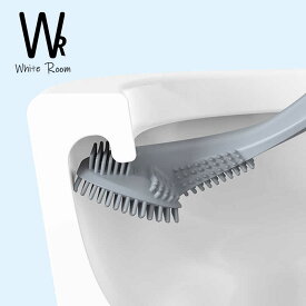 デッドコーナー撃退家庭用トイレブラシ同色2個セット【WHITE ROOM～ホワイトルーム122】長いハンドルのトイレブラシ、ゴルフクラブ型の360トイレブラシクリーナー、壁に取り付けられたシリコン製デッドコーナーなし ミニマリスト 母の日