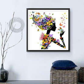 5D ダイヤモンドアート ビーズアート 図案印刷 絵画 蝶の女 DIY 手作り 初心者 中級者 手作り インテリア 送料無料