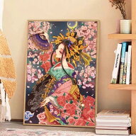 5D ダイヤモンドアート ビーズアート ビーズ絵画 花魁 和風 和服 美人 DIY 初心者向け 簡単 インテリア …