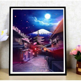 5D ダイヤモンドアート ビーズアート 街 寺 桜 富士山 小京都 月 DIY ビーズ絵画 図案 初心者 中級者 簡単 大人 手作り 送料無料 自由研究