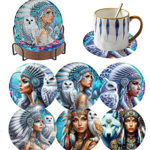 【20-26日!クーポン利用で15%OFF】送料無料 刺繍キット ダイヤモンドアート コースター ダイヤモンドアート キット ビーズ刺繍 ダイヤモンドペインティングインテリア 趣味 ハンドメイド ク