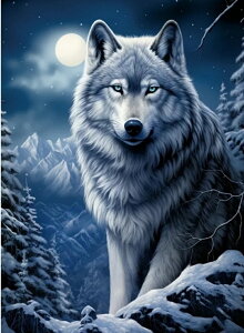 【10%OFFクーポン配布中】送料無料 刺繍キット動物 雪狼 5D 仙塵&AB ダイヤモンドアート キット ビーズ刺繍 初心者 ダイヤモンドペインティングインテリア ハンドメイド クロスステッチ ダイ