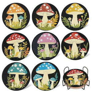 【10%OFFクーポン配布中】送料無料 刺繍キット ダイヤモンドアート コースター 6/8枚セット ダイヤモンドアート キット ビーズ刺繍 ダイヤモンドペインティングインテリア 趣味 ハンドメイド