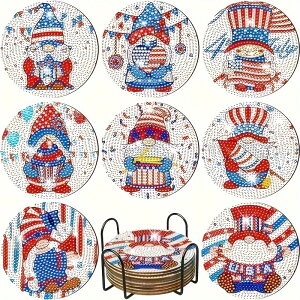 【10%OFFクーポン配布中】送料無料 刺繍キット ダイヤモンドアート コースター 8枚セット ダイヤモンドアート キット ビーズ刺繍 ダイヤモンドペインティングインテリア 趣味 ハンドメイド