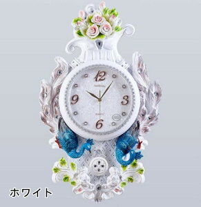 【クーポン利用で10%OFF】送料無料 掛け時計 おしゃれ 北欧 エンジェル クジャク 掛け時計 静か 音がしない 連続秒針 クラシック アンティーク調 見やすい リビング モダン シンプル 結婚祝い