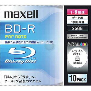 maxell f[^p BD-R 25GB 6{Ή CNWFbgv^ΉzCg(Ch) 10 5mmP[X BR25PWP