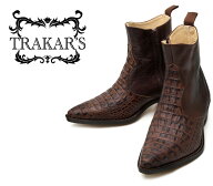 [TRAKAR'S]　トラッカーズ　14302　Type-D×Brown　ブラウンクロコ（プリント・型押し）×ブラウン　メン…