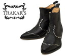 [TRAKAR'S]　トラッカーズ　14309　Black　スタッズ　ブラック　メンズ　本革　ウエスタンブーツ　ショートブーツ