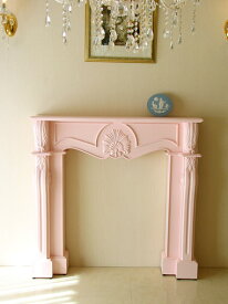マントルピース シェル W120 バービーピンク色 輸入家具 オーダー家具 プリンセス家具 姫系家具 姫系 姫 暖炉 飾り棚