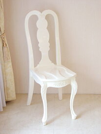 プリマヴェーラ クィーンアンチェア 薔薇の彫刻 ホワイトグロス色　輸入家具 オーダー家具 プリンセス家具
