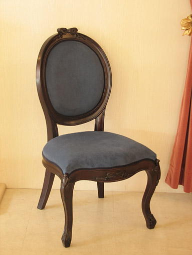 輸入家具 オーダー家具 プリンセス家具 オーバルチェア 猫脚 オードリーリボンの彫刻 SH45 ブラウン色