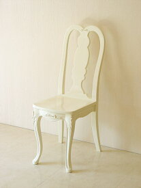 プリマヴェーラ クィーンアンチェア オードリーリボンの彫刻 ホワイトグロス色 W34　輸入家具 オーダー家具 プリンセス家具