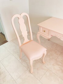プリマべーラ クィーンアンチェア 薔薇の彫刻 バービーピンク色 座面 ピンク フェイクレザー仕上げ 輸入家具 オーダー家具 プリンセス家具 姫系家具 姫系 姫 椅子 いす
