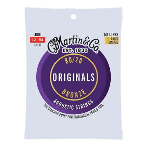 MARTIN Acoustic Strings �yM140PK3�z�}�[�`�� .012-.054 Light 80/20�u�����Y�^���C�g3�Z�b�g�p�b�N����