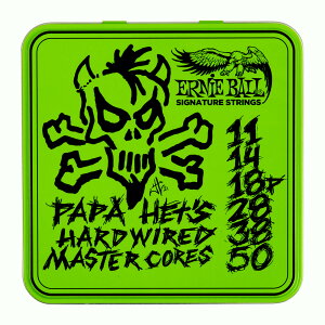 sERNIE BALLtPAPA HETfS HARDWIRED MASTER CORE SIGNATURE STRING SET[METALLICA -^J- JAMES HETFIELD - PAPA HET - Three-Pack Tin Box]yz