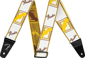 FENDER��t�F���_�[��WEIGHLESS 2�hMONOGRAMMED STRAPSWhite/Brown/Yellow��ԃX�g���b�v����V�f�ޓo��I
