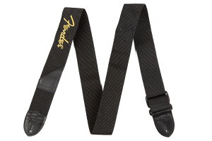 FENDERtF_[2"Black Poly Strap w/ Yellow FenderVvȃSfUC