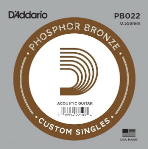 D'Addario �_�_���I�^�o�����yPB022�zAcoustic Guitar Single Strings�sPhosphor Bronze�t�t�H�X�t�@�[�u�����Y�^�A�R�[�X�e�B�b�N�M�^�[�p1�{�̂�