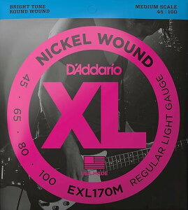 D'Addario __I [EXL170M] .045-.100 XL Nickel Round Wound Medium Scale 4x[Xp jbPEhEh^~fBAXP[p