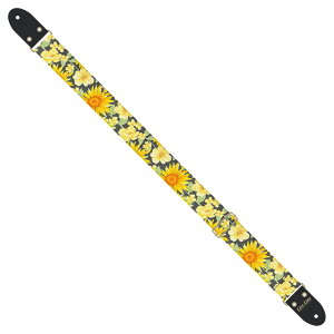 Live Line ライブライン【 LS2400 FL8】ヒマワリ柄LS2400シリーズ/レザーエンドギターストラップ/50mm幅
