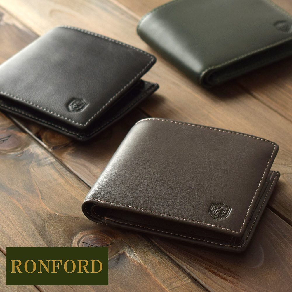 メンズファッション 財布、帽子、ファッション小物 白木/黒塗り ロンフォード 二つ折財布(小銭入れあり) MJ5986 ブラック 