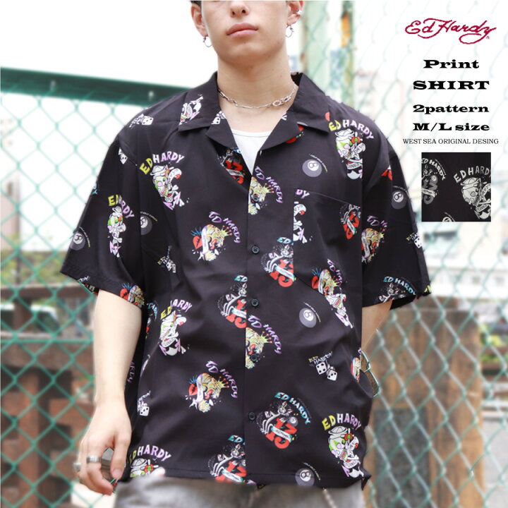 楽天市場】エドハーディー Ed Hardy シャツ カジュアルシャツ アロハ 