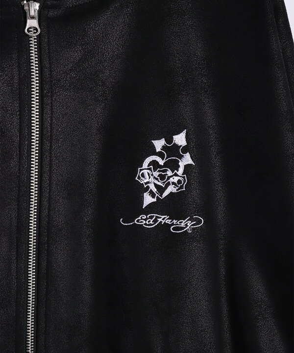 楽天市場】EdHardy エドハーディー フェイクスエード パーカー メンズ 