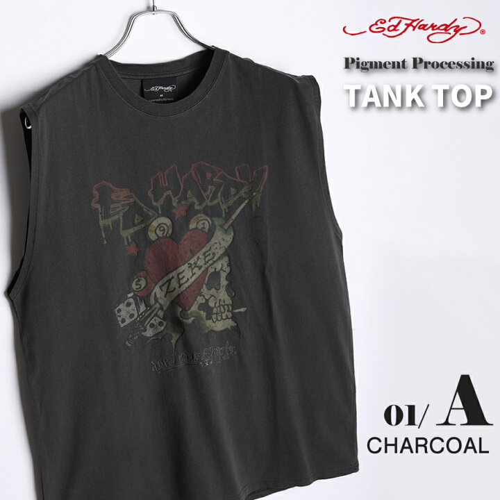 楽天市場】Ed Hardy エドハーディー ピグメント タンクトップ メンズ 