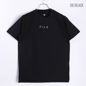 FILA フィラ 半袖 Tシャツ 薄手 ブランド ロゴ テニスウェア スポーツウェア インナーウェア 接触冷感 uvカット ストレッチ ドライ ボーダーメッシュ ティーシャツ 2024 春夏 トップス メンズ ユニセックス カジュアル