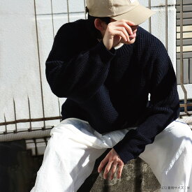 畦編み あぜあみ ざっくりニット レイヤード ニット セーター メンズ おしゃれ メンズセーター 人気 大きめ クルーネック レディース ユニセックス 男女兼用 無地 ゆったり シンプル カジュアル 厚手 おすすめ 冬 冬物 冬服