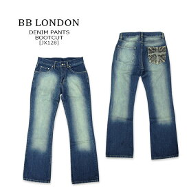 BB LONDON(ビービーロンドン) DENIM PANTS BOOTS CUT [JX128] BRITAIN BOOTCUT ブーツカット メンズ デニム ボタンフライ ユニオンジャック ジーンズ ジーパン Gパン 【RCP】【\10,780】