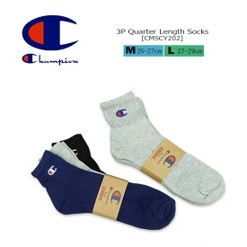 CHAMPION(チャンピオン) 3P QUARTER LENGTH SOCKS [CMSCY202]ハーフパイル 3足組ソックス メンズ アメカジ キャンパス フルレングス【\1,430】【RCP】