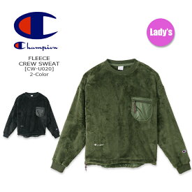 CHAMPION(チャンピオン)-Lady's-Fleece Crew Sweat [CW-U020] レディス ポケット ボア フリース クルーネック ロゴ 無地　アメカジ 【\8,690】【smtb-kd】【RCP】