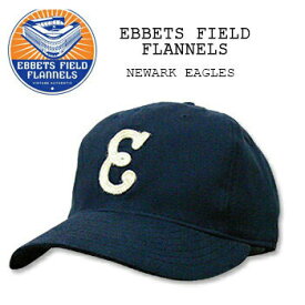 EBBETS FIELD FLANNELS(エベッツ フィールド フランネルズ) BASEBALLCAP[#5] NEWARK EAGLES Navyキャップ/帽子/野球 別注　フリーサイズ　USA綿　コットンLEATHER STRAP レザー ストラップ 【RCP】