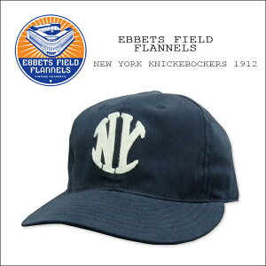 EBBETS FIELD FLANNELS(�G�x�b�c �t�B�[���h �t�����l���Y) BASEBALL CAP[#11] Navy NEW YORK KNICKEBOCKERS 1912 �L���b�v/�X�q/�싅 WESTWAVE�ʒ��@�t���[�T�C�Y�@USALEATHER STRAP ���U�[ �X�g���b�v �ȁ@�R�b�g���yRCP